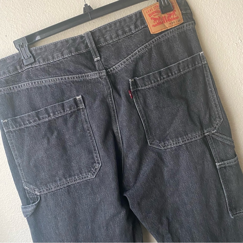 Levis Carpenter Jeans Mens 36x27 Black Vintage Dye Denim Utility Work Skater Y2K